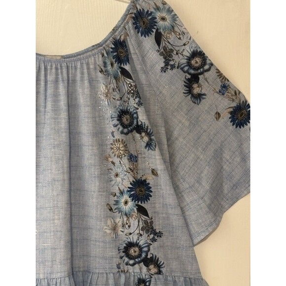 Avenue Light Blue Womens Shirt Skirt 18/20 Pre-Owned - Picture 4 of 16